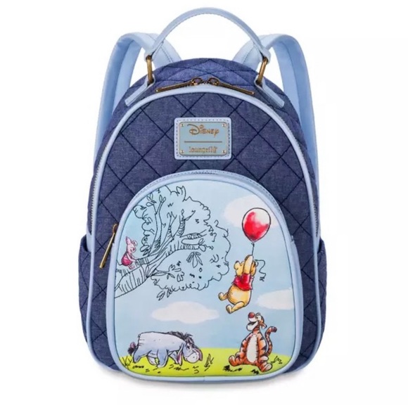 Loungefly Handbags - Loungefly Disney Winnie The Pooh Nwot Denim Backpack Vegan Leather